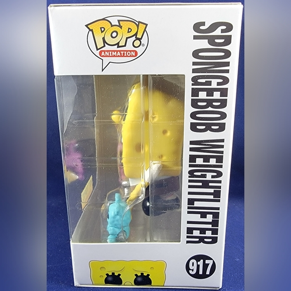 SpongeBob weightlifter hot topic exclusive funko # 917 (nib) with pop protector - Picture 5 of 7